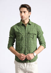 Green Textured Shirt